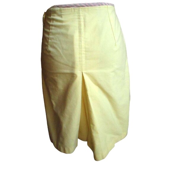 25" Vintage 1970's Womens Skirt COUNTRY YELLOW Taper COTTON BLEND Skort Shorts - Picture 3 of 9